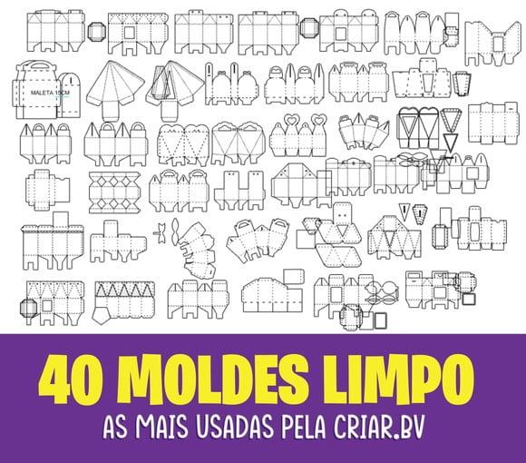 40 Moldes Limpos de Caixas em Silhouette (0338)
