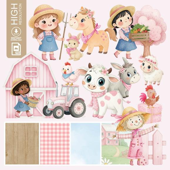 Kit Digital Fazendinha Menina - (1398)
