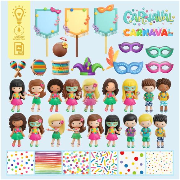 Kit Digital Carnaval Crianças (01352)