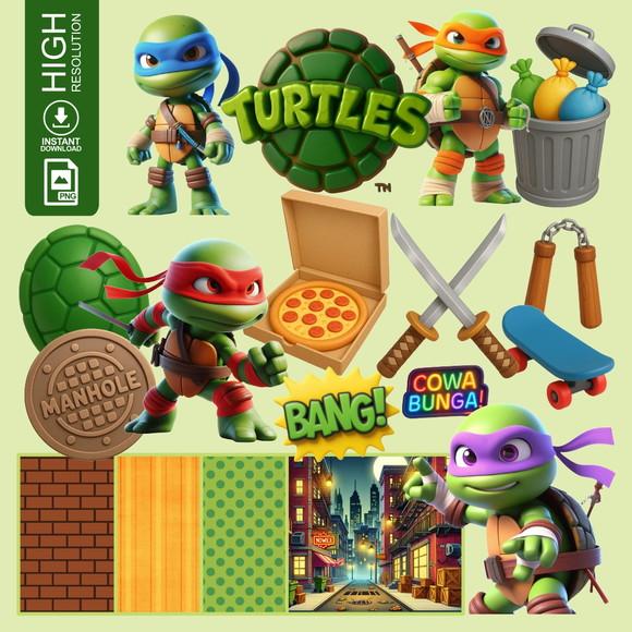 Kit Digital Tartaruga Ninja - (1404)