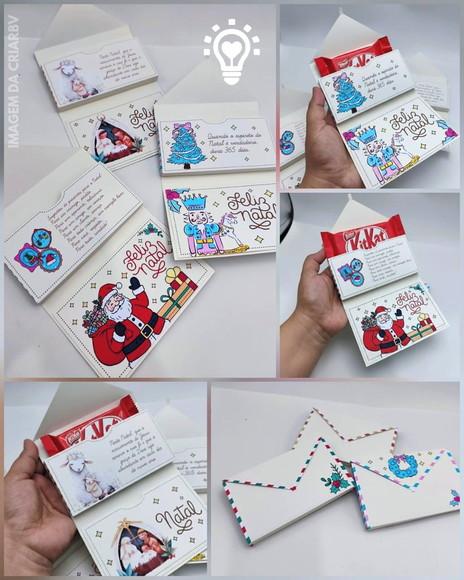Arquivo de Corte Cartas Kitkat de Natal -studio e Pdf(01286)