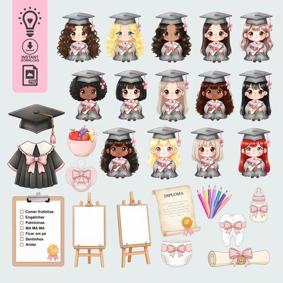 Kit Digital Conclusão de Mesversario Menina(01358)