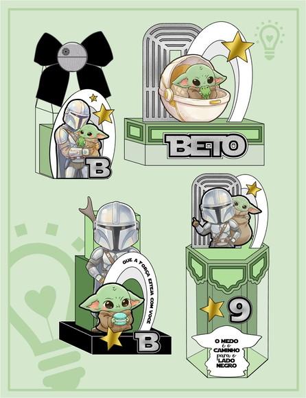 Arquivo de Corte Cenárismo Baby Yoda - Studio e pdf (01312)