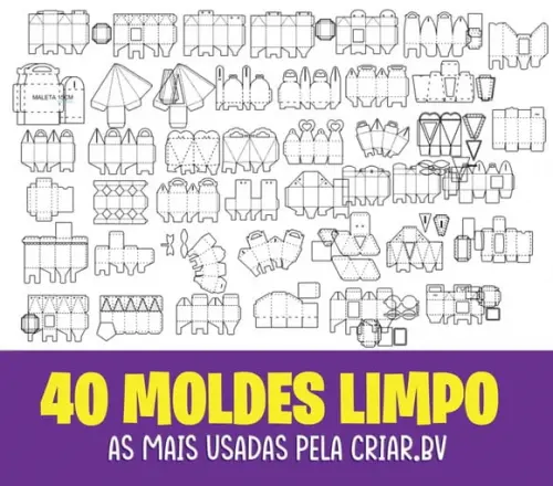 40 Moldes Limpos de Caixas em Silhouette (0338)
