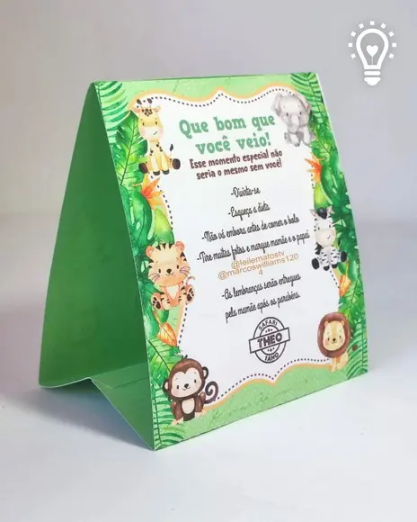 Arquivo de Corte Placas de Mesa Safari - Studio e Pdf(0950)