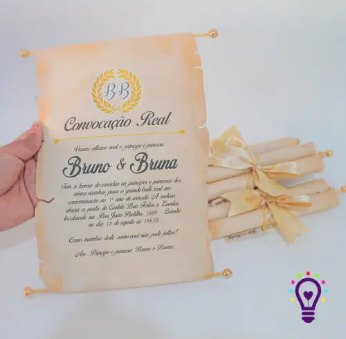 Arquivo de Corte Convite Pergaminho Realeza (0047)