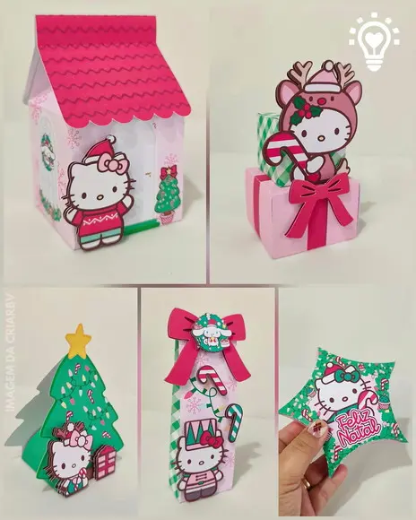 Arquivo de Corte Natal da Hello Kitty - Studio e pdf (01294)