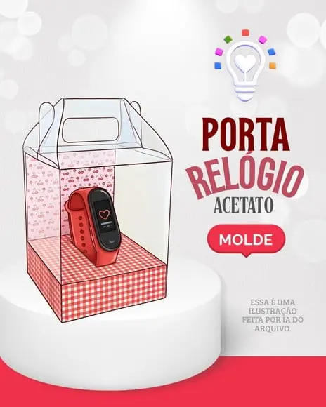 Arquivo de Corte Caixa Relógio com Base - Svg pdf (1425)