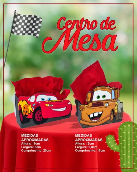 Arquivo de Corte Centro de Mesa Carros-studio e pdf (1090)