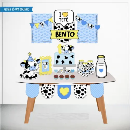 Kit Só Um Bolinho Vaquinha Menino - Studio e pdf (1032)