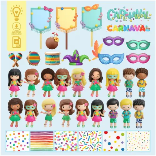 Kit Digital Carnaval Crianças (01352)