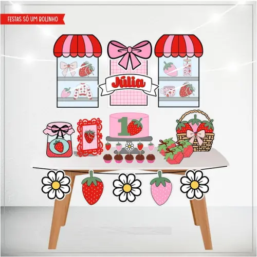 Arquivo Kit Só Um Bolinho Morango - Studio e pdf (1151)
