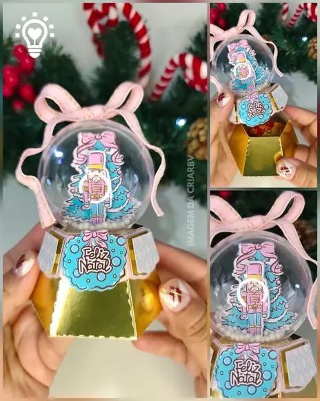Arquivo de Corte Globos de Neve Rosa - (01303)