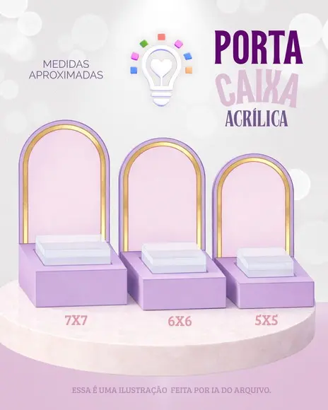 Arquivo de Corte Porta Caixinha Acrilico - Studio e pdf 1422