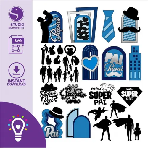 Arquivo de Corte Painel Dia dos Pais -studio Png Svg (1133)