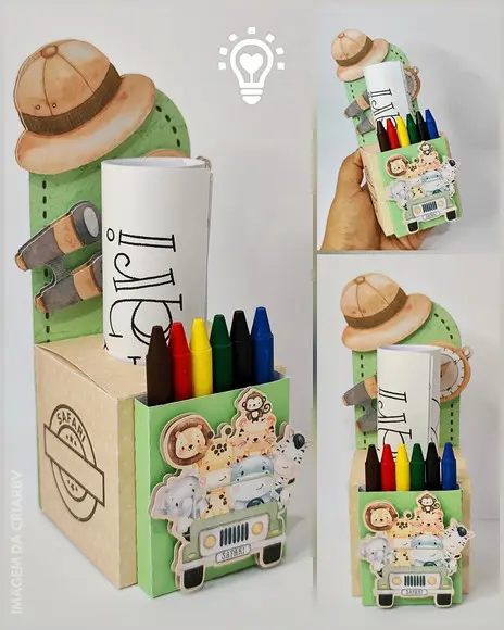 Lembrancinha para Colorir Safari - Studio e pdf (01363)