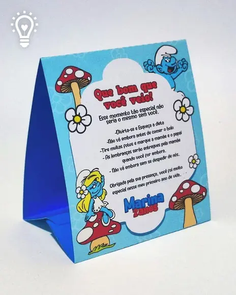 Arquivo de Corte Placa de Mesa Smurf - Studio e Pdf(1066)