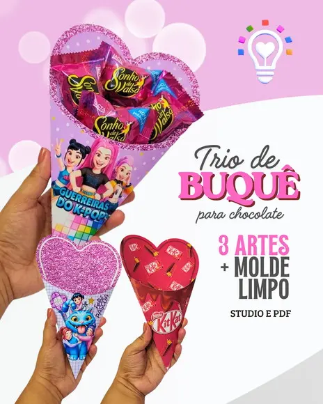 Arquivo de Corte Trio de Buque para Chocolates - (1443)