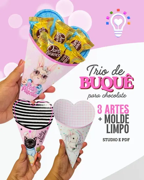 Arquivo de Corte Trio de Buque para Chocolates - (1442)