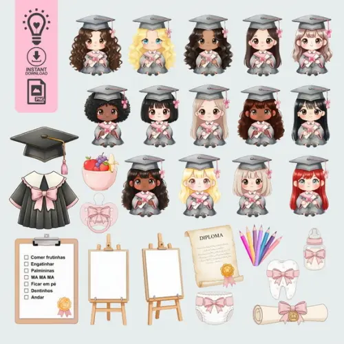 Kit Digital Conclusão de Mesversario Menina(01358)