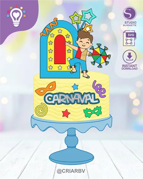Arquivo de Corte Topo de Bolo Carnaval - (01326)