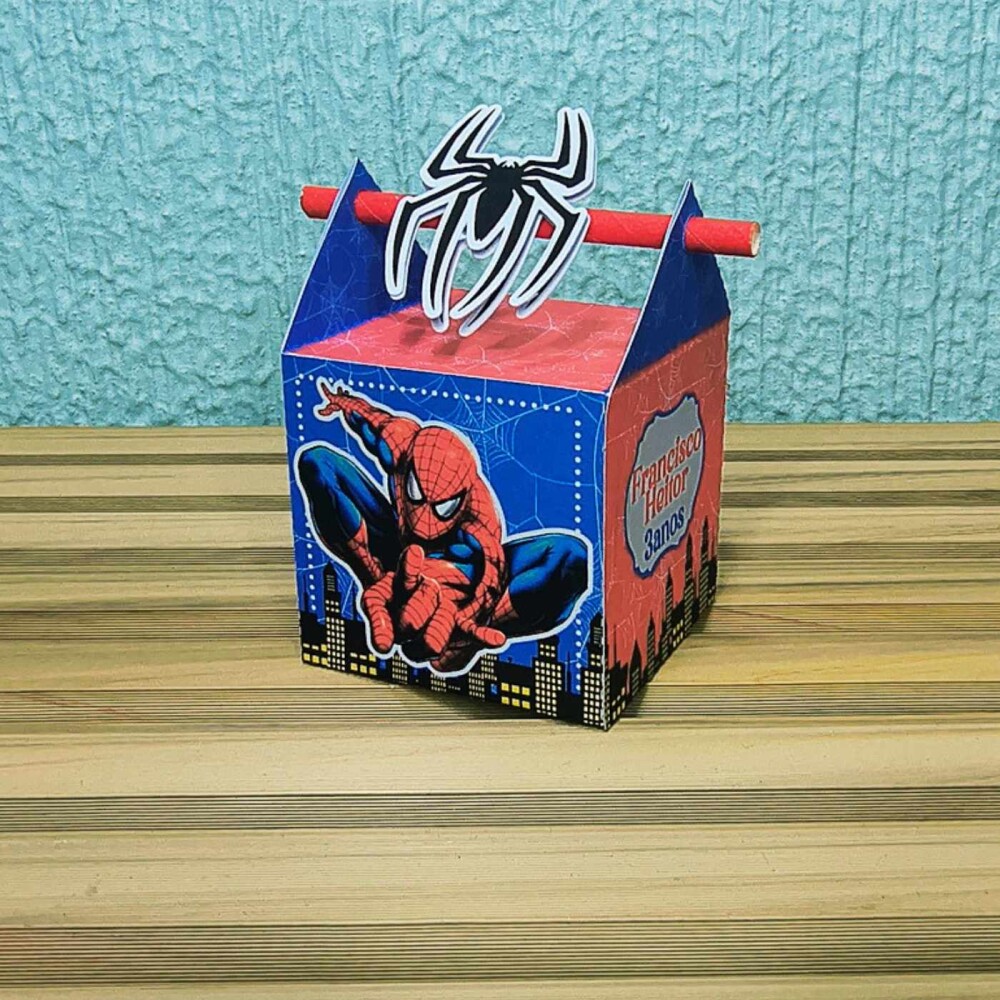 kit 15 Caixinhas Homem Aranha Kit Festa Pegue e Monte
