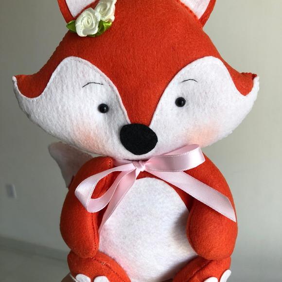 Raposa em feltro centro de mesa