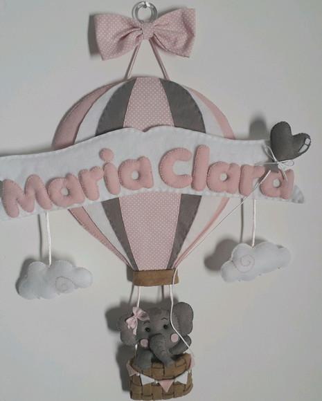 Enfeite de Porta Elefante Rosa
