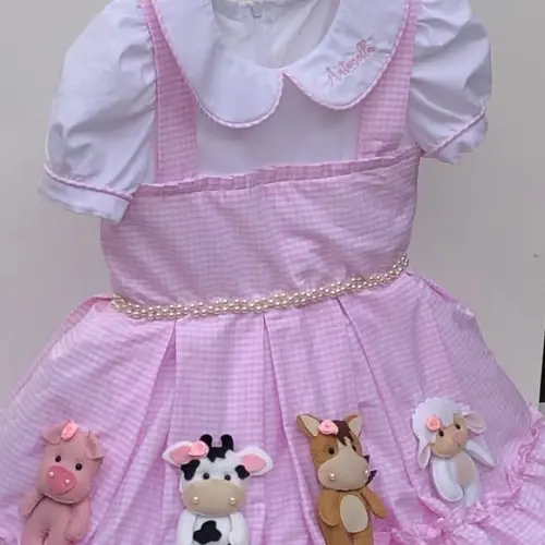 Vestido Fazendinha Rosa