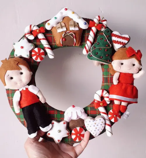 Enfeite de porta Doce Natal com Familia