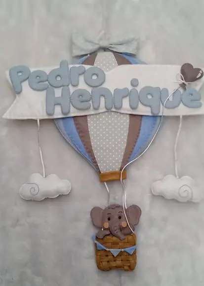 Enfeite de Porta Elefante no Balão