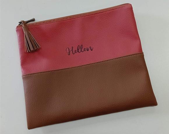 Necessaire Slim Bicolor M em Sintético Personalizada