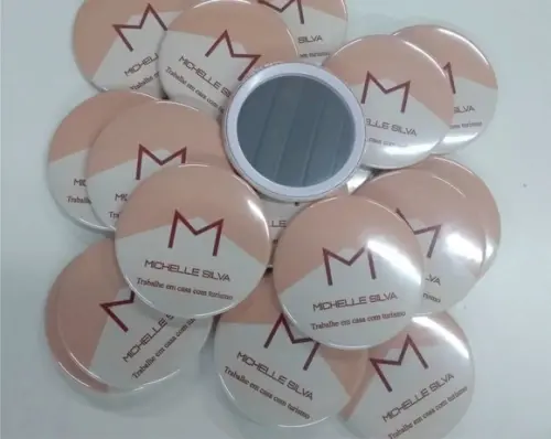 Espelhinho de Bolso Personalizado - Kit 10 Unidades