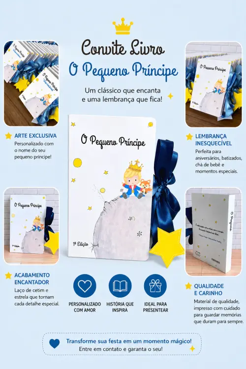 CONVITE LIVRO O PEQUENO PRINCIPE