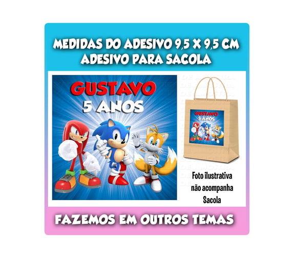 Adesivo para Sacolinha Surpresa Kraft Sonic