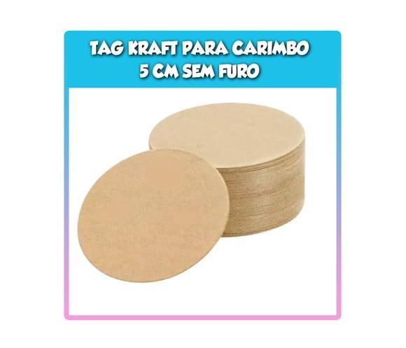 Tag Kraft Redonda para Carimbo 5 cm sem Furo