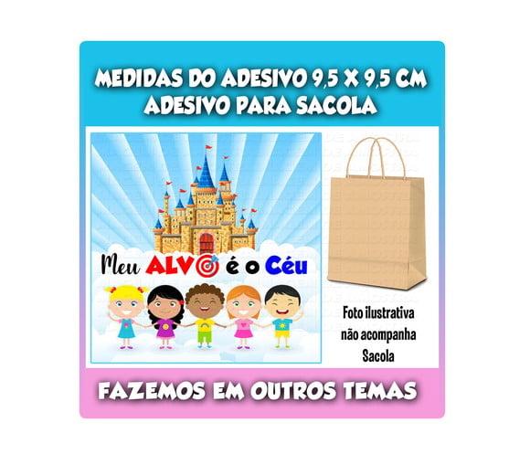 Adesivo para Sacolinha Surpresa Meu Alvo É o Céu Evangélico