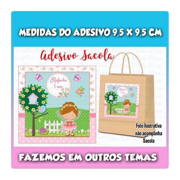Adesivo para Sacola Sacolinha Surpresa Kraf Jardim Encantado
