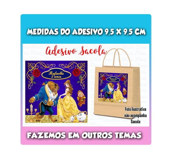 Adesivo para Sacolinha Surpresa a Bela e a Fera