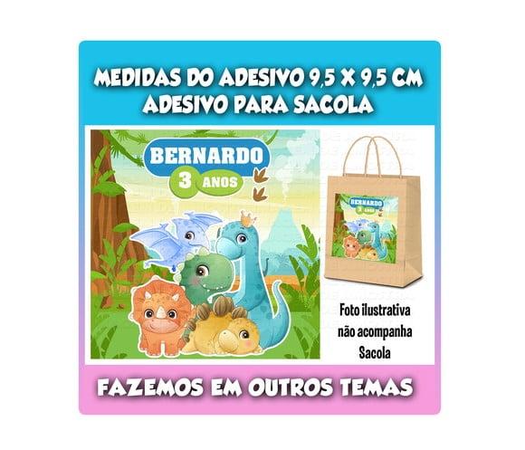 Adesivo para Sacolinha Surpresa Dino Baby Menino