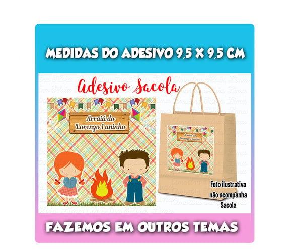Adesivo para Sacolinha Surpresa Festa Junina Charraiá Arraiá