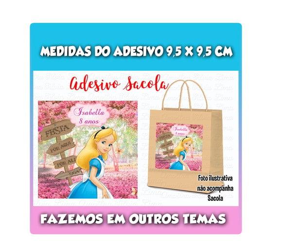 Adesivo para Sacolinha Surpresa Alice no Pais das Maravilhas