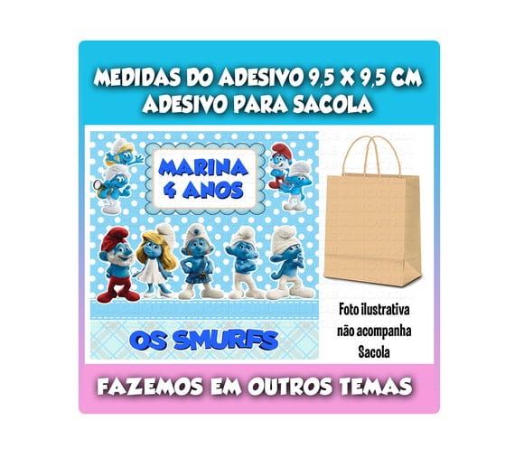 Adesivo para Sacolinha Surpresa os Smurfs