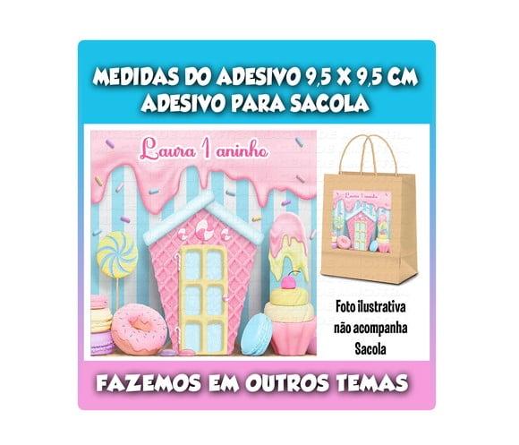 Adesivo para Sacolinha Surpresa Tema Doces e Guloseimas