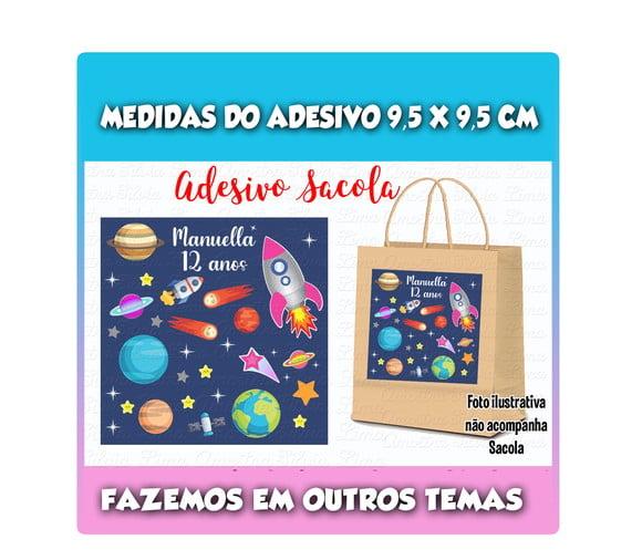 Adesivo para Sacolinha Surpresa Planetas Galáxia