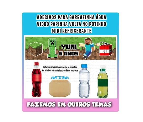Adesivo para Água Refrigerante Papinha Minecraft