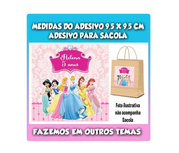 Adesivo Princesas para Sacolinha Surpresa Kraft