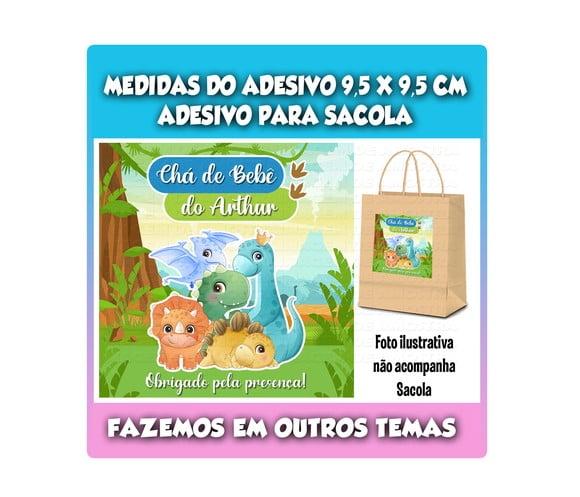 Adesivo para Sacolinha Surpresa Chá de Bebê Dinossauro Baby