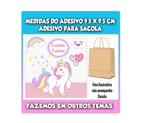 Adesivo para Sacolinha Surpresa Unicórnio