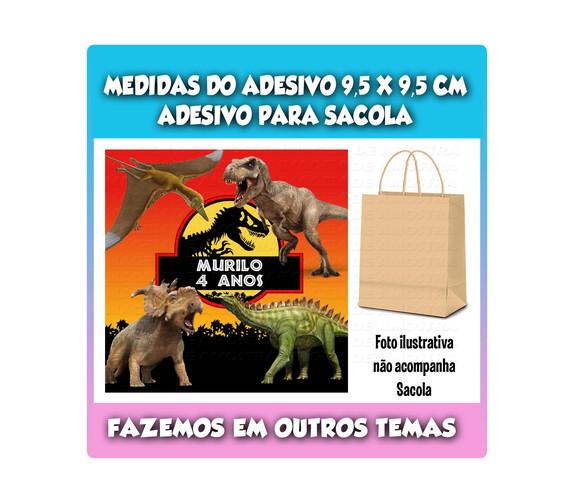 Adesivo para Sacolinha Surpresa Dinossauro Jurassic Park